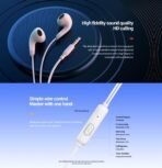 Celebrat G27 Earphone With Microphone Controller And 20KHz Frequence Response For Mobile Phone 1.2 Meter Length - Image 3