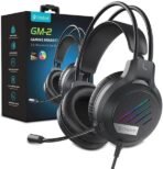 Celebrat GM-2 LED Wired Gaming Headset/headphones with Microphone Surround Stereo Noise Reduction 3.5mm Wired Earphone for PC PS4 PS5 XBOX - Image 4