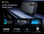 UGREEN PB312 PD 20W 20000mAh Fast Charging 22.5W Power Bank - Image 3