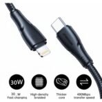JOY ROOM S-A11 Surpass Series 30W Fast Charging Data Cable (Type-C to Lightning) 1.2m - Black