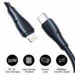 JOY ROOM S-A11 Surpass Series 30W Fast Charging Data Cable (Type-C to Lightning) 1.2m - Black