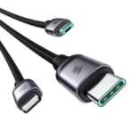 SA21-1T3 Speedy Series 30W 3-in-1 Fast Charging Cable (Type-C to L+C+M) 1.2m-Black - Image 2