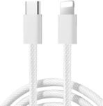 Joyroom S-A45 Ben Series 30W Braided Fast Charging Type-C to Lightning Data Cable, 1 Meter Length, White|12 Months Warranty