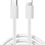 Joyroom S-A45 Ben Series 30W Braided Fast Charging Type-C to Lightning Data Cable, 1 Meter Length, White|12 Months Warranty