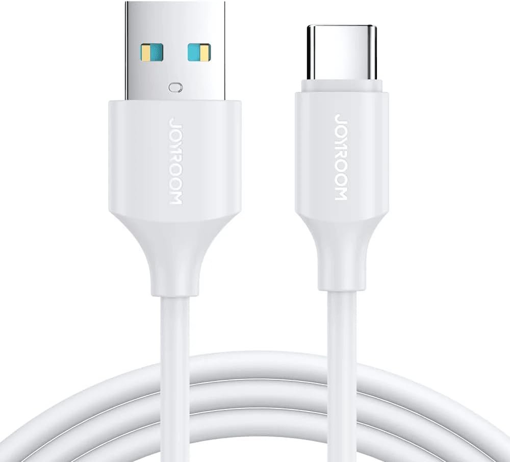 41l+Kf3Qf6L._AC_SL1000_ 3A USB-A To USB-C Type-C Fast Charging Data Cable 1M - White - Image 1