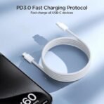 Joyroom S-A45 Ben Series 30W Braided Fast Charging Type-C to Lightning Data Cable, 1 Meter Length, White|12 Months Warranty - Image 3