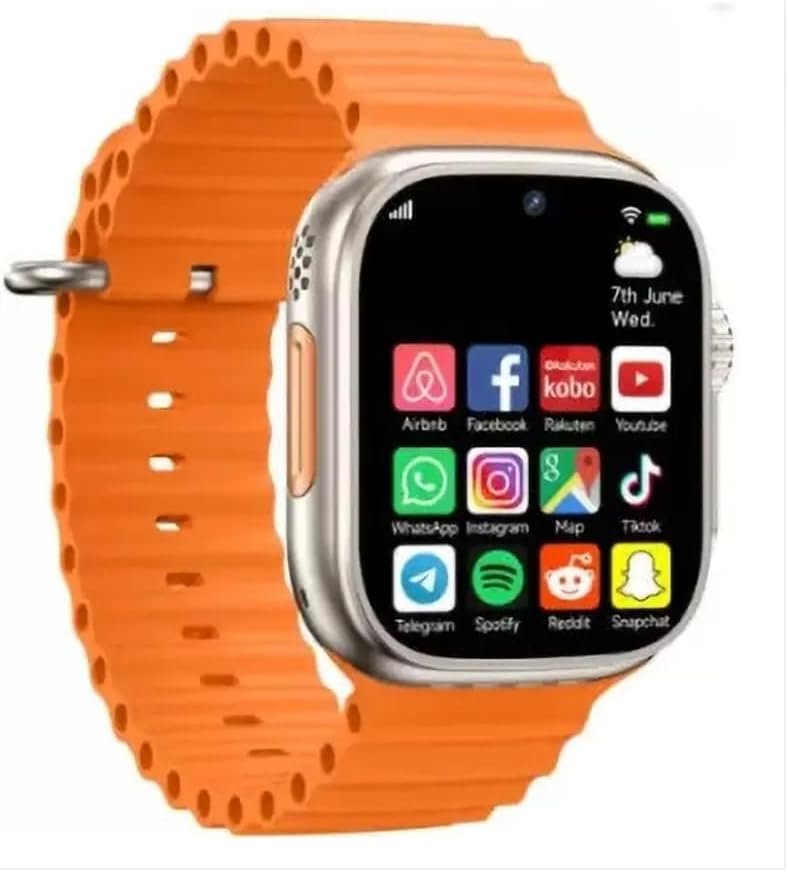 51W1qH2bHZL._AC_SL1024_ ConnectME X8+ Ultra Amoled Screen Smart Watch, 49 mm Screen Size, Orange - Image 1