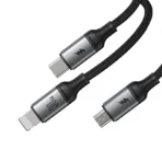 SA21-1T3 Speedy Series 30W 3-in-1 Fast Charging Cable (Type-C to L+C+M) 1.2m-Black - Image 5