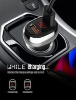 36W Fast Car Charger with 2 USB Ports and LED Display Showing Battery Percentage and Power for Device or Car | - Image 6
