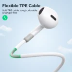 JR-EW01 3.5MM Wired Series Half In-Ear Wired Earphones white/black - Image 6