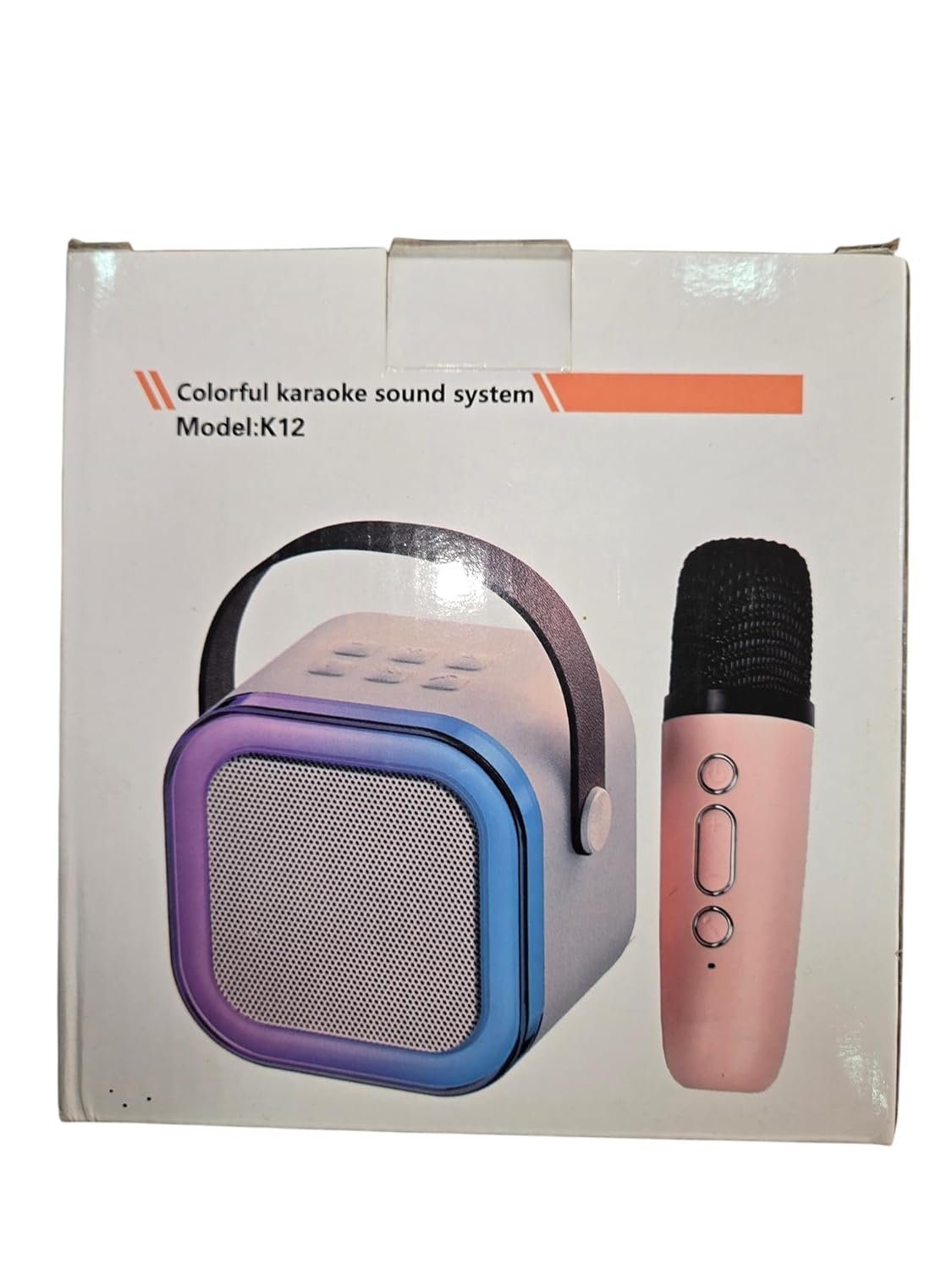 71AQzl7OULL._SL1500_ Colorful Karaoke Sound System, Model K12, with Speaker and Microphone 5 Voice Change Modes - Image 1