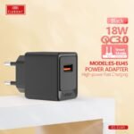 Earldom® QC3 USB-A Fast Charger 18W- black