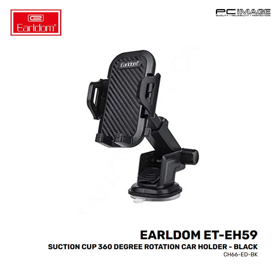 FCnYVqqJ1637721713-900x900 EARLDOM ET-EH59 Suction Cup 360 Degree Rotation Car Holder - Black - Image 1
