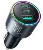 JR-CCN07 120W 3-Port (2PD+1QC3.0) Car Charger-Dark Gray