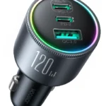 JR-CCN07 120W 3-Port (2PD+1QC3.0) Car Charger-Dark Gray