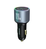 JR-CCN07 120W 3-Port (2PD+1QC3.0) Car Charger-Dark Gray - Image 2