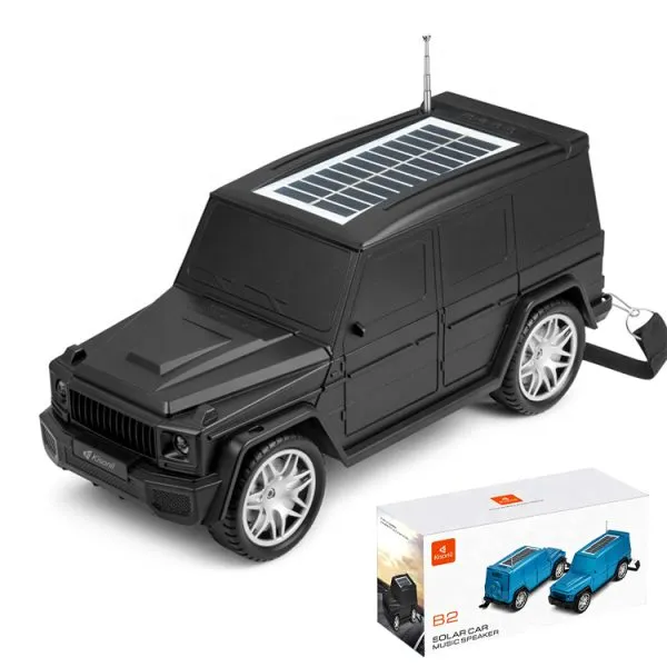 kisonli_b2_10w_fm_modern_car_wireless_portable_bluetooth_speaker1742062439-600x600-1 Bluetooth Speaker Car Solar Charging B2 Kisonli With Flashlight USB Portable - Black - Image 1