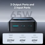 JR-PBF05 Pro 65W Digital Display Fast Charging Power Bank 30000mAh--Black - Image 5