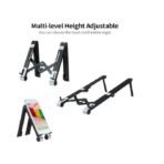 X-Scoot X-Scoot XS-804 Folding Desk Stand for Cell Phones, Tablets & Laptops - Black - Image 2