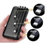 Earldom PB41 10000mAh Power Bank with 3 built-in cables, phone holder - Image 2