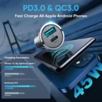 C-A35 45W Mini 2-port ring-pull fast car charger - Image 3