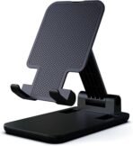 Holder phone stand for desk, foldable cell phone holder for desk, stable aluminum desktop holder, universal tablet adjustable stand compatible with mobile phone/ipad/tablets (EH314)