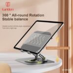 Earldom ET-EH334 Carbon Steel Adjustable Desktop Stand - 360° Rotating Foldable Holder for Tablets - iPads & Smartphones – Silver - Image 4