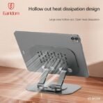 Earldom ET-EH334 Carbon Steel Adjustable Desktop Stand - 360° Rotating Foldable Holder for Tablets - iPads & Smartphones – Silver - Image 5