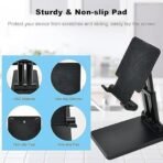 Holder phone stand for desk, foldable cell phone holder for desk, stable aluminum desktop holder, universal tablet adjustable stand compatible with mobile phone/ipad/tablets (EH314) - Image 2