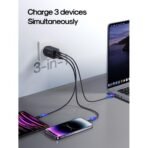 JOYROOM Multi USB Charger GaN JR-TG10 65W with Cable USB-C to USB-C 100W 1.2m (Black) - Image 5
