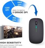 ZR3300 Rechargeable Wireless Bluetooth mouse with RGB light, long life stable USB transmission distance of 10m - Black
