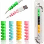 Silicone Cable Protector Spiral Bobbin – Wire and Cord Saver for Earphones, Mouse, USB Chargers, and Phone Cables