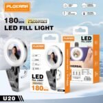 PLOKAMA U20 Ring LED Selfie Mirror Clip, Phone Camera Light with Rechargeable