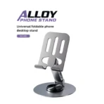 K-81 Alloy All-Metal Universal Foldable Phone Stand — 360° Rotation, 180° Tilt, Solid Desktop Stability