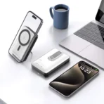 Earldom 20000mAh 3-in-1 MagSafe Power Bank – Wireless Charging + Built-in Cables + Phone Stand - Image 3