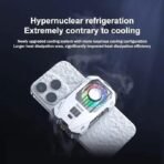 X136 Phone Cooler, Semiconductor Cooling System, LED Temperature Display, 89mm Compatible Width, Built-in Battery, Type-C, White - Image 5