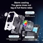 X136 Phone Cooler, Semiconductor Cooling System, LED Temperature Display, 89mm Compatible Width, Built-in Battery, Type-C, White - Image 4
